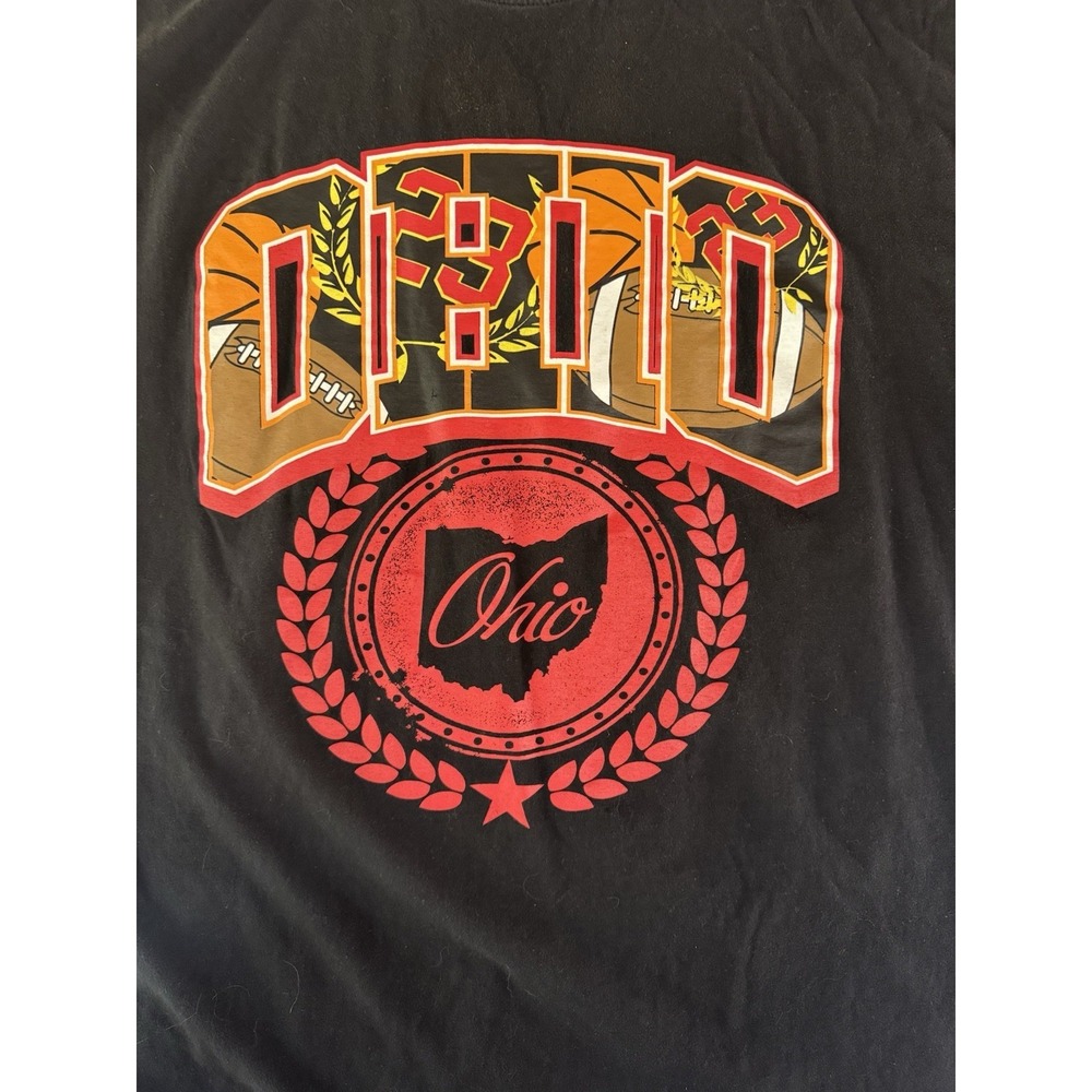 Summer Wear Men's Ohio Sport Black Short Sleeve Shirt Sz 3XL